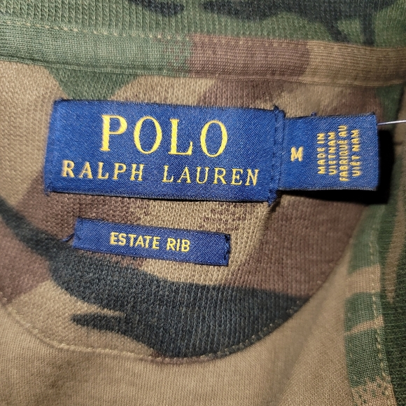 Polo Ralph Lauren Sweater Army Green Camo Camouflage 1/4 Zip - Picture 7 of 10